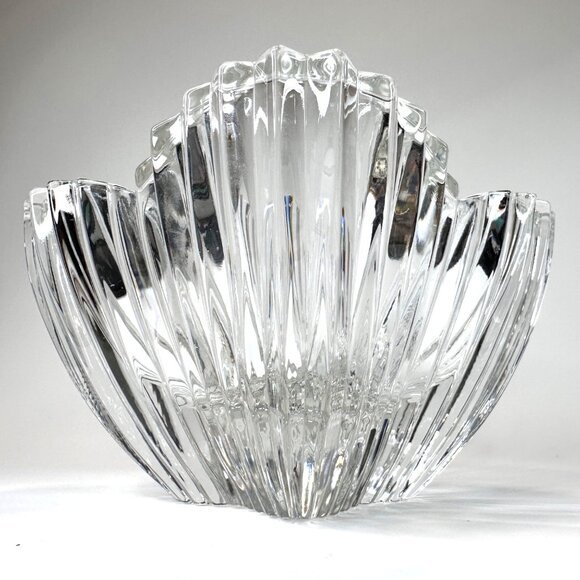 Mikasa Lydia Tulip Bowl 6" Ribbed Crystal Scalloped‎ Edge CandyDish marked Japan - Picture 3 of 8
